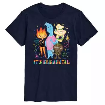 Футболка Disney's Elemental Big & Tall с графическим рисунком It Elemental, Blue Licensed Character, синий