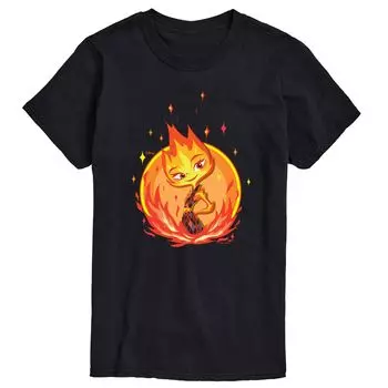 Футболка Disney's Elemental Big & Tall с рисунком Ember Badge Licensed Character, черный