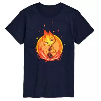 Футболка Disney's Elemental Big & Tall с рисунком Ember Badge Licensed Character, синий