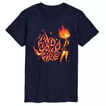 Футболка Disney's Elemental Big & Tall с рисунком «Fire Ember» Licensed Character, синий