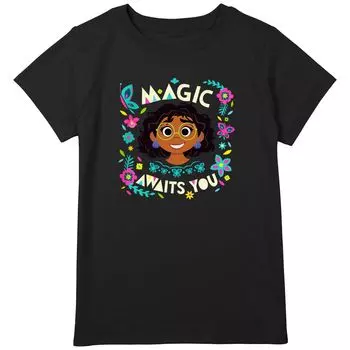 Футболка Disney's Encanto Girls Magic Awaits You с портретом и рисунком Licensed Character