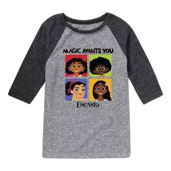 Футболка Disney's Encanto с рисунком реглан для мальчиков 8–20 лет Magic Awaits Disney, серый