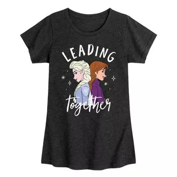 Футболка Disney's Frozen с изображением Анны и Эльзы для девочек 7–16 лет, лидирующих вместе Disney