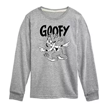 Футболка Disney's Goofy Boys 8–20 с длинными рукавами в полутонах Licensed Character