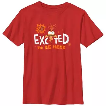 Футболка Disney's Inside Out 2 с рисунком для мальчиков, красный