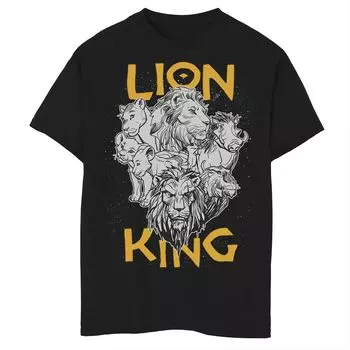 Футболка Disney's «Король Лев» для мальчиков 8–20 лет с групповым портретом и графическим изображением в реальном времени Disney, черный