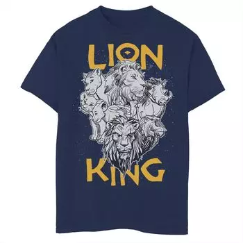 Футболка Disney's «Король Лев» для мальчиков 8–20 лет с групповым портретом и графическим изображением в реальном времени Disney, синий