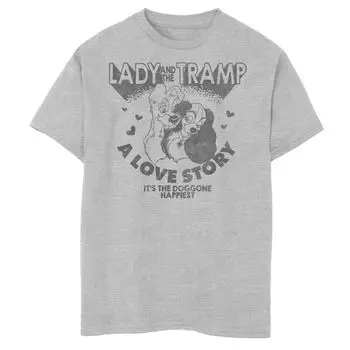Футболка Disney's Lady and The Tramp Boys 8-20 A Love Story Doggone Happiest с рисунком Disney