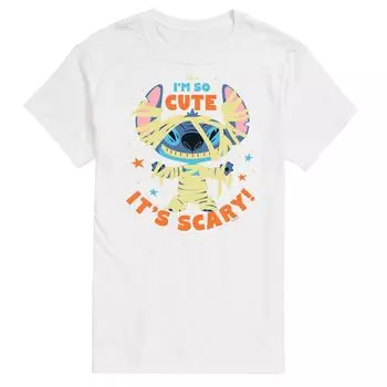 Футболка Disney's Lilo & Stitch Big & Tall So Cute It Scary Graphic Licensed Character, белый