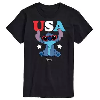 Футболка Disney's Lilo & Stitch Big & Tall USA с рисунком солнечных очков Licensed Character, черный
