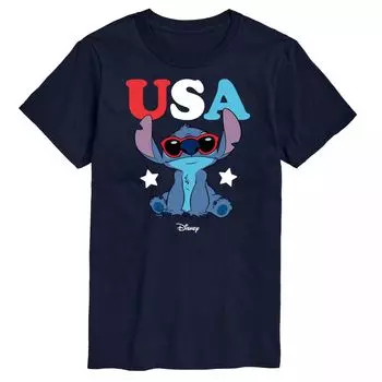 Футболка Disney's Lilo & Stitch Big & Tall USA с рисунком солнечных очков Licensed Character, синий