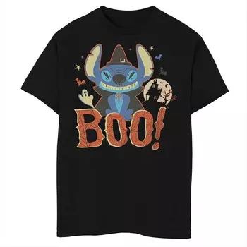 Футболка Disney's Lilo & Stitch Boo Vampire Stitch для мальчиков Licensed Character, черный