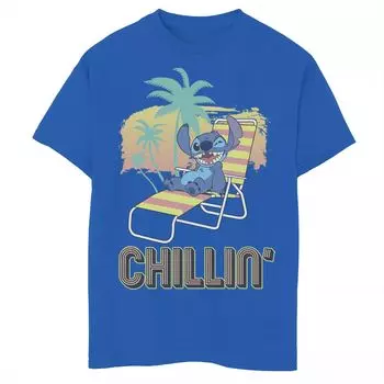 Футболка Disney's Lilo & Stitch Chillin' Beach Chair для мальчиков 8–20 лет с рисунком и портретом Licensed Character