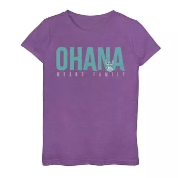 Футболка Disney's Lilo & Stitch для девочек 7–16 лет Ohana Means Family с рисунком и рисунком Licensed Character