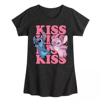 Футболка Disney's Lilo & Stitch для девочек 7–16 лет с повторяющимся рисунком Kiss Licensed Character