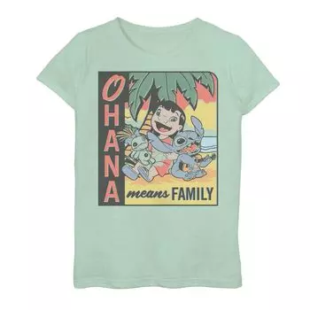 Футболка Disney's Lilo & Stitch для девочек 7–16 лет с рисунком Ohana Means Family Licensed Character