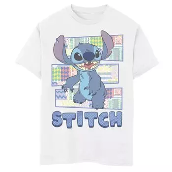 Футболка Disney's Lilo & Stitch для мальчиков 8–20 лет с дизайнерскими панелями и портретным рисунком Licensed Character