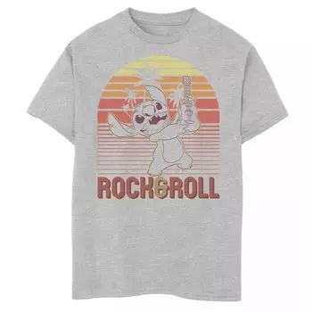 Футболка Disney's Lilo & Stitch для мальчиков 8–20 лет в полоску с портретным рисунком и рисунком в стиле ретро Disney