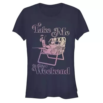 Футболка Disney's Lilo & Stitch Junior с рисунком Take Me To The Weekend Stitch, темно-синий