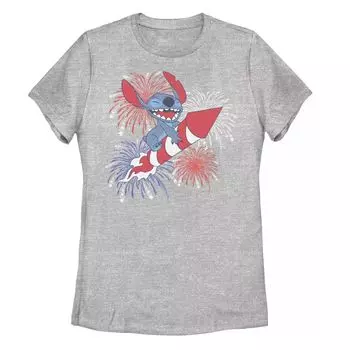 Футболка Disney's Lilo & Stitch Junior's Stich с изображением фейерверка 4 июля Licensed Character