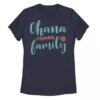Футболка Disney's Lilo & Stitch Juniors' Ohana Means Family с тропическим рисунком Licensed Character