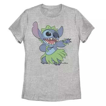 Футболка Disney's Lilo & Stitch Juniors с рисунком танца хула Licensed Character, цвет Athletic Heather