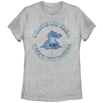Футболка Disney's Lilo & Stitch No Idea Stitch с рисунком, цвет Athletic Heather