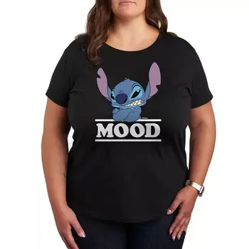 Футболка Disney's Lilo & Stitch Plus с рисунком Mood, черный