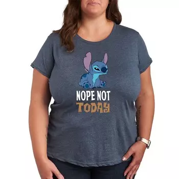 Футболка Disney's Lilo & Stitch Plus Size с рисунком Nope Not Today Licensed Character, синий