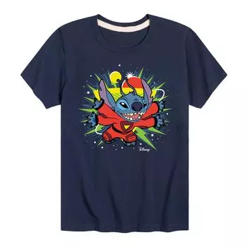 Футболка Disney's Lilo & Stitch с изображением космоса для мальчиков 8–20 лет Disney, синий