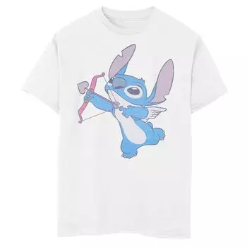 Футболка Disney's Lilo & Stitch с рисунком «Купидон» для мальчиков 8–20 дней ко Дню святого Валентина Disney