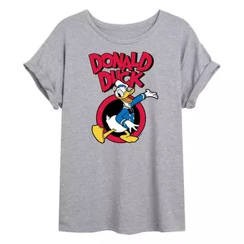 Футболка Disney's Mickey and Friends Juniors с изображением Дональда Дака и струящимся рисунком Disney