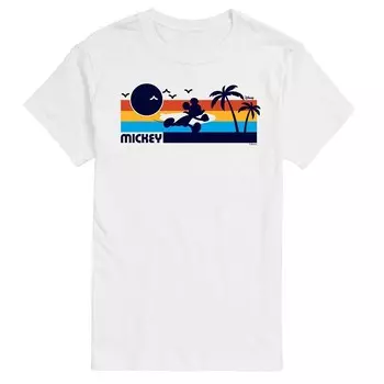 Футболка Disney's Mickey Mouse Big & Tall с рисунком заката, белый