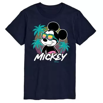 Футболка Disney's Mickey Mouse Big & Tall с рисунком заката, темно-синий