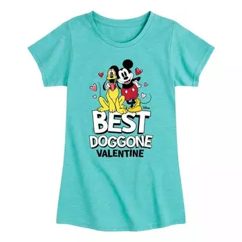 Футболка Disney's Mickey Mouse для девочек 7–16 лет Pluto Best Doggone Valentine с рисунком Licensed Character