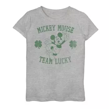 Футболка Disney's Mickey Mouse для девочек 4–16 лет с рисунком Lucky Green Hue и графическим рисунком Disney