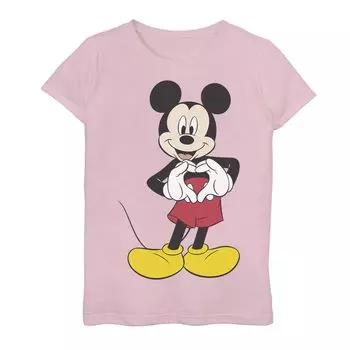 Футболка Disney's Mickey Mouse для девочек 7–16 лет в форме сердца и рук в позе Licensed Character