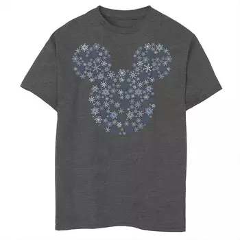 Футболка Disney's Mickey Mouse для мальчиков 8–20 лет со снежинками Licensed Character, цвет Charcoal Heather