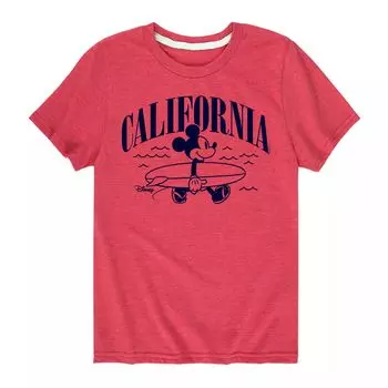Футболка Disney's Mickey Mouse для мальчиков 8–20 лет, Калифорния, пляжная с рисунком Disney, красный