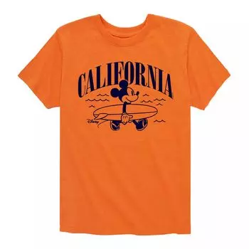 Футболка Disney's Mickey Mouse для мальчиков 8–20 лет, Калифорния, пляжная с рисунком Disney, оранжевый