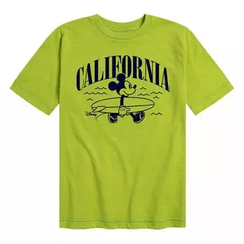 Футболка Disney's Mickey Mouse для мальчиков 8–20 лет, Калифорния, пляжная с рисунком Disney, светло-зеленый