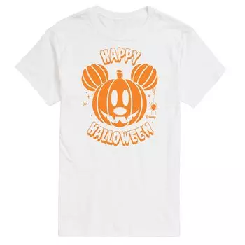 Футболка Disney's Mickey Mouse & Friends Big & Tall с изображением тыквы и Микки Licensed Character, белый