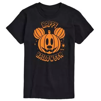 Футболка Disney's Mickey Mouse & Friends Big & Tall с изображением тыквы и Микки Licensed Character, черный