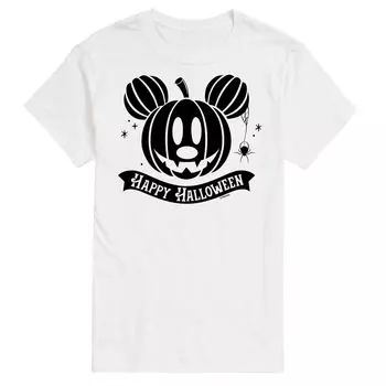 Футболка Disney's Mickey Mouse & Friends Big & Tall Happy Halloween с изображением тыквы Licensed Character, белый