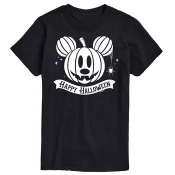 Футболка Disney's Mickey Mouse & Friends Big & Tall Happy Halloween с изображением тыквы Licensed Character, черный