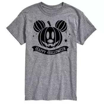 Футболка Disney's Mickey Mouse & Friends Big & Tall Happy Halloween с изображением тыквы Licensed Character, серый