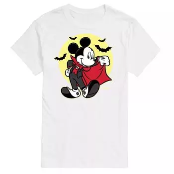 Футболка Disney's Mickey Mouse & Friends Big & Tall Mickey Vampire с изображением вампира Licensed Character, белый