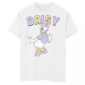 Футболка Disney's Mickey Mouse & Friends для мальчиков 8–20 лет с изображением Дейзи Дак и простым портретом Disney, белый