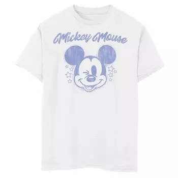 Футболка Disney's Mickey Mouse & Friends с рисунком Микки Маус и звезды для мальчиков 8–20 лет, белый