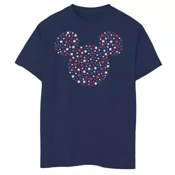 Футболка Disney's Mickey Mouse & Friends с графическим рисунком Americana Star Fill для мальчиков 8–20 лет Licensed Character, синий